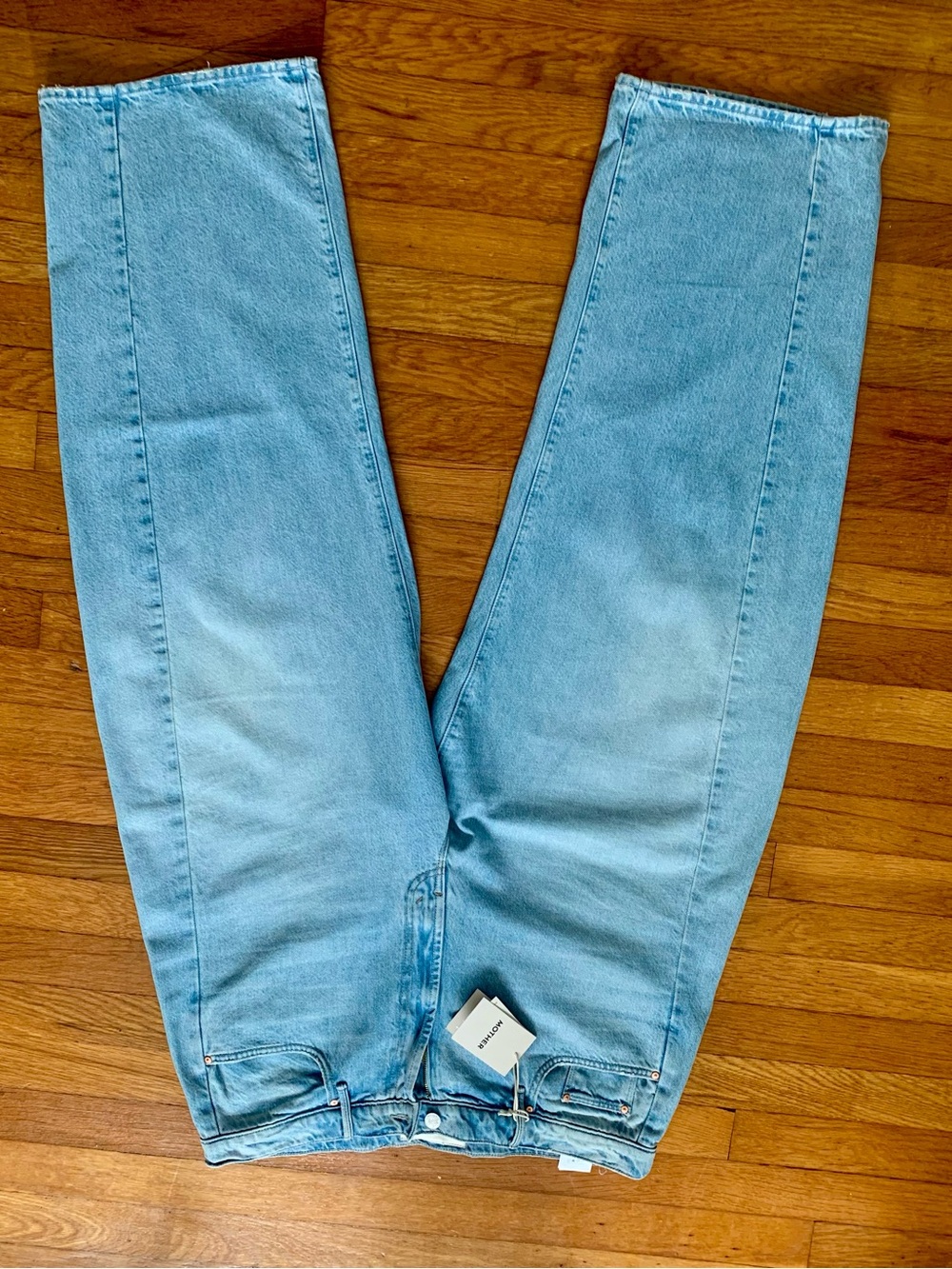 MOTHER Full Pipe Flood Light Blue Jeans in “ Back Pedal”. Sz 34